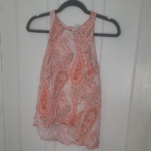 Old Navy Paisley Tank Top - Coral and White